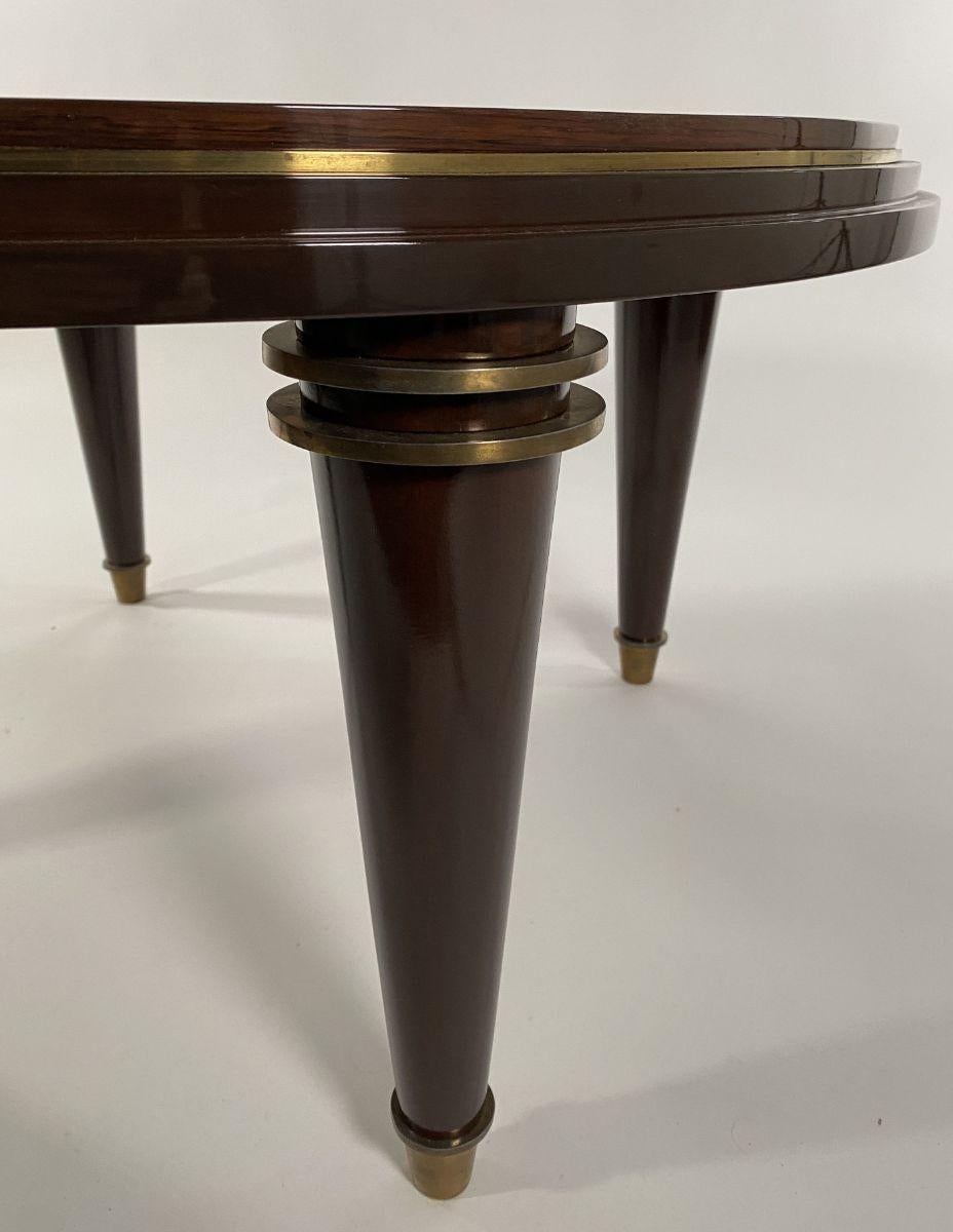 French Art Deco Ebony De Macassar, Parquetry & Bronze, Low Table, Jules Leleu For Sale 2