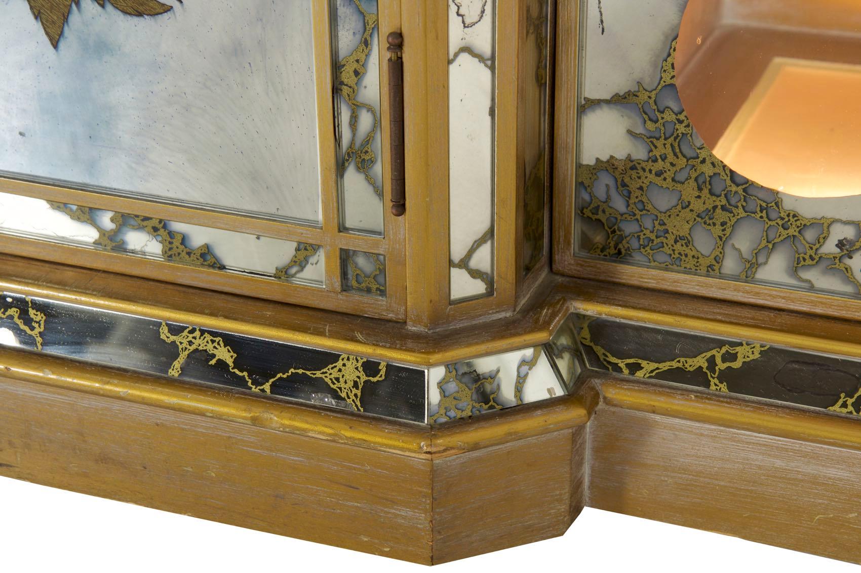 French Art Deco Eglomisé Smoked Mirror Bar Server Console, circa 1940s 8