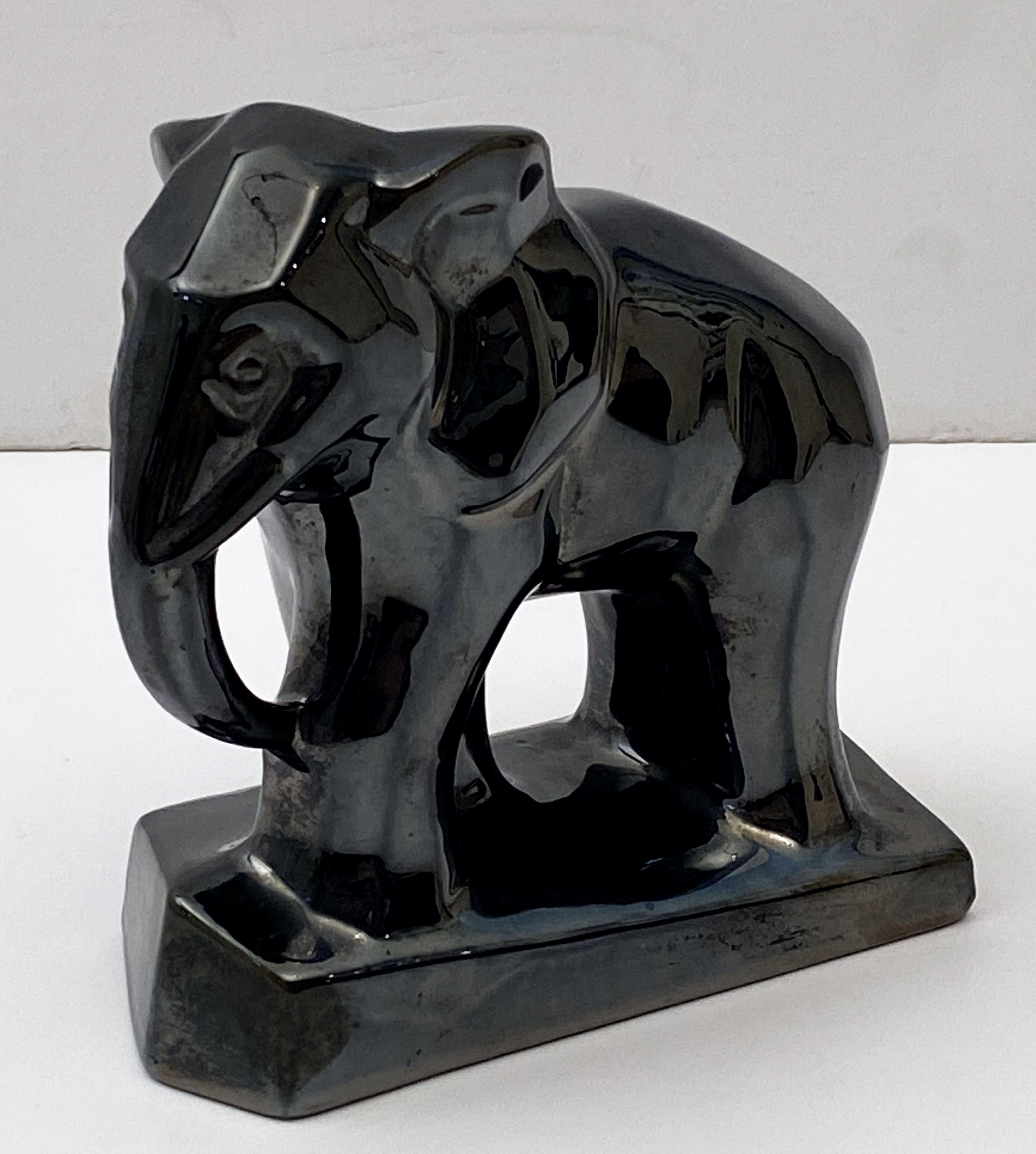 French Art Deco Elephant Figurine in the Cubist Style For Sale 1