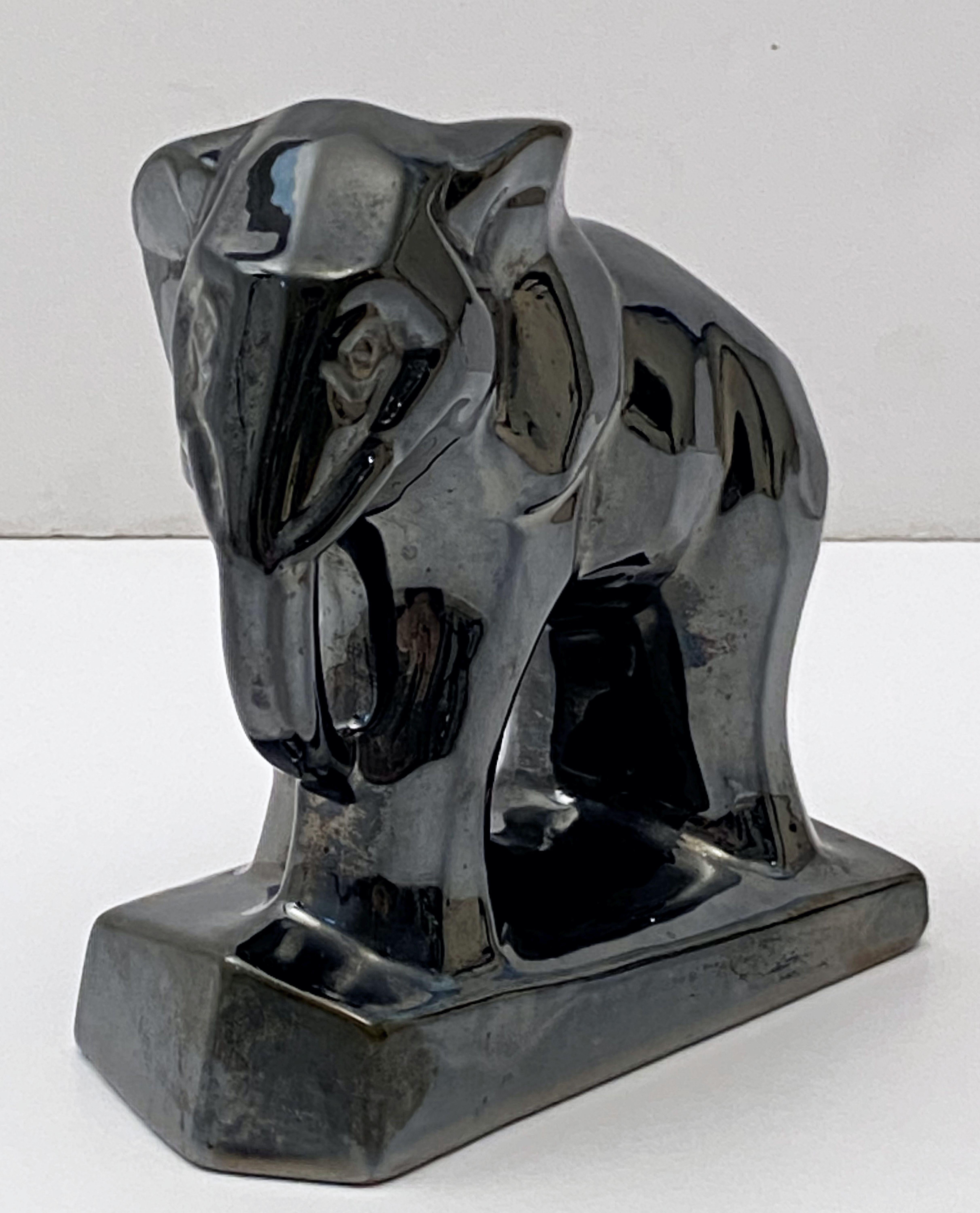 French Art Deco Elephant Figurine in the Cubist Style In Good Condition In Austin, TX