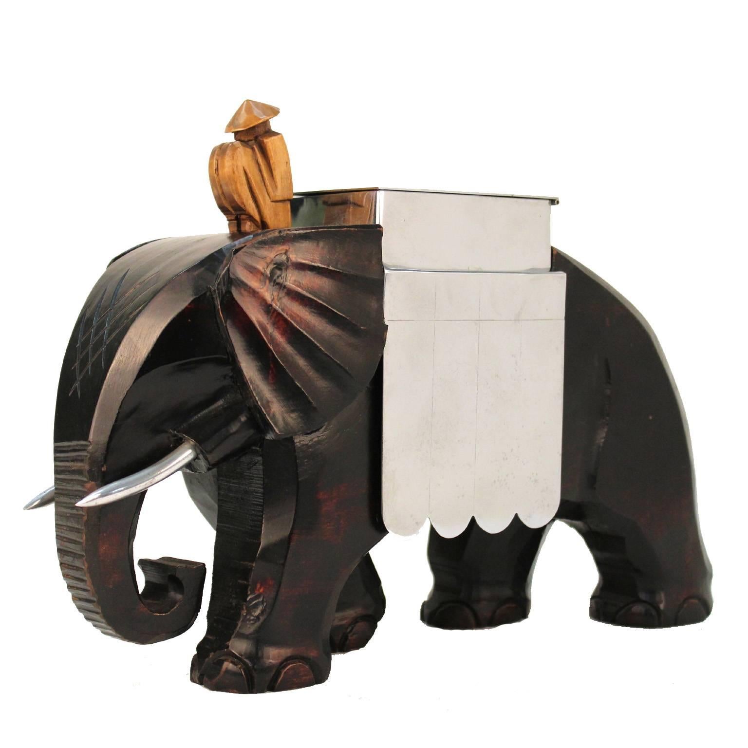 French Art Deco Elephant-Shaped Humidor Vessel