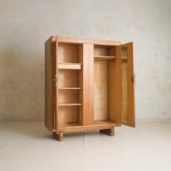 French Art Deco Elm Two-Door Armoire, 1940s