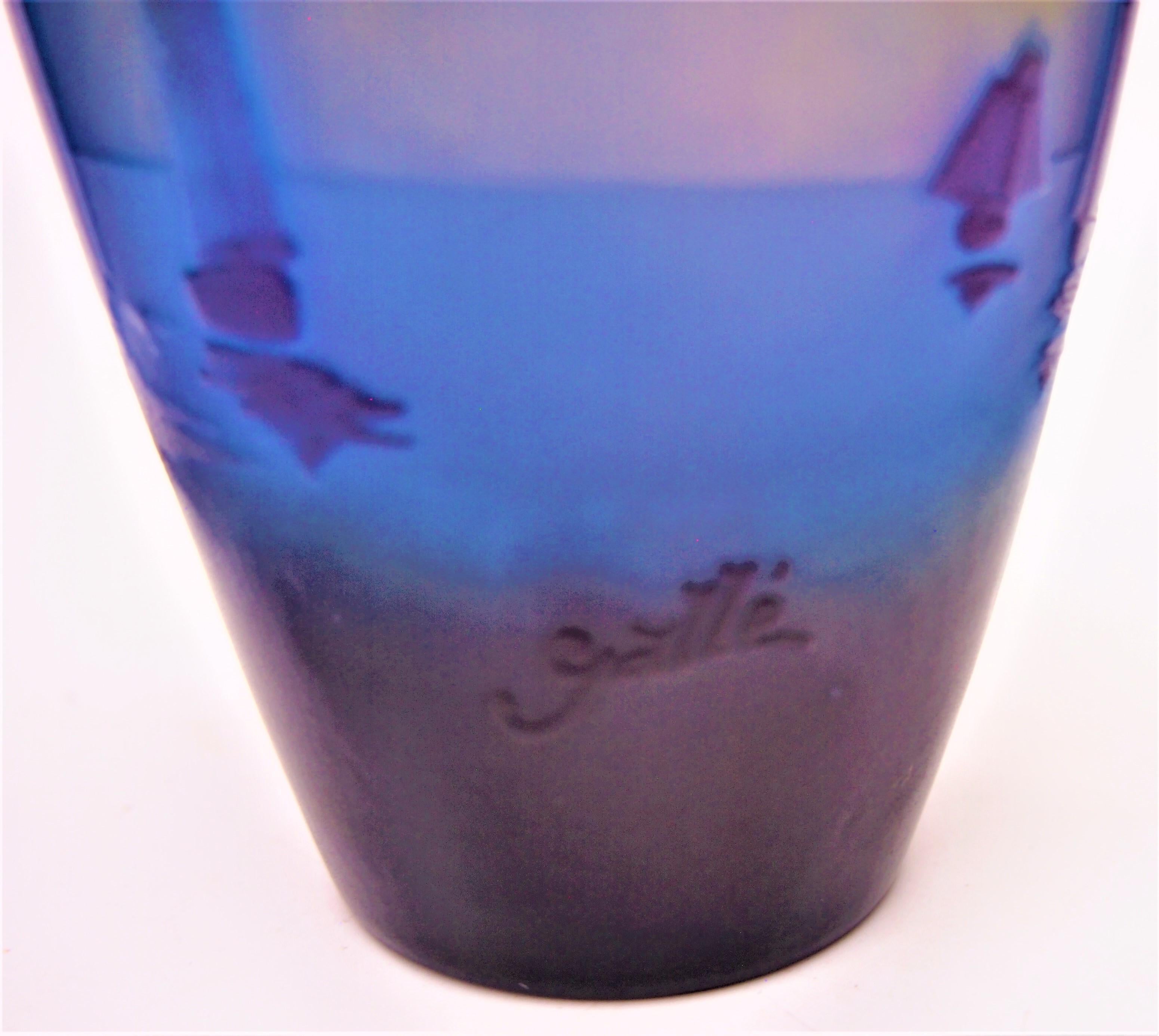 Vase en verre à voile Emile Galle Glass Cameo, circa 1920 Bon état - En vente à Worcester Park, GB