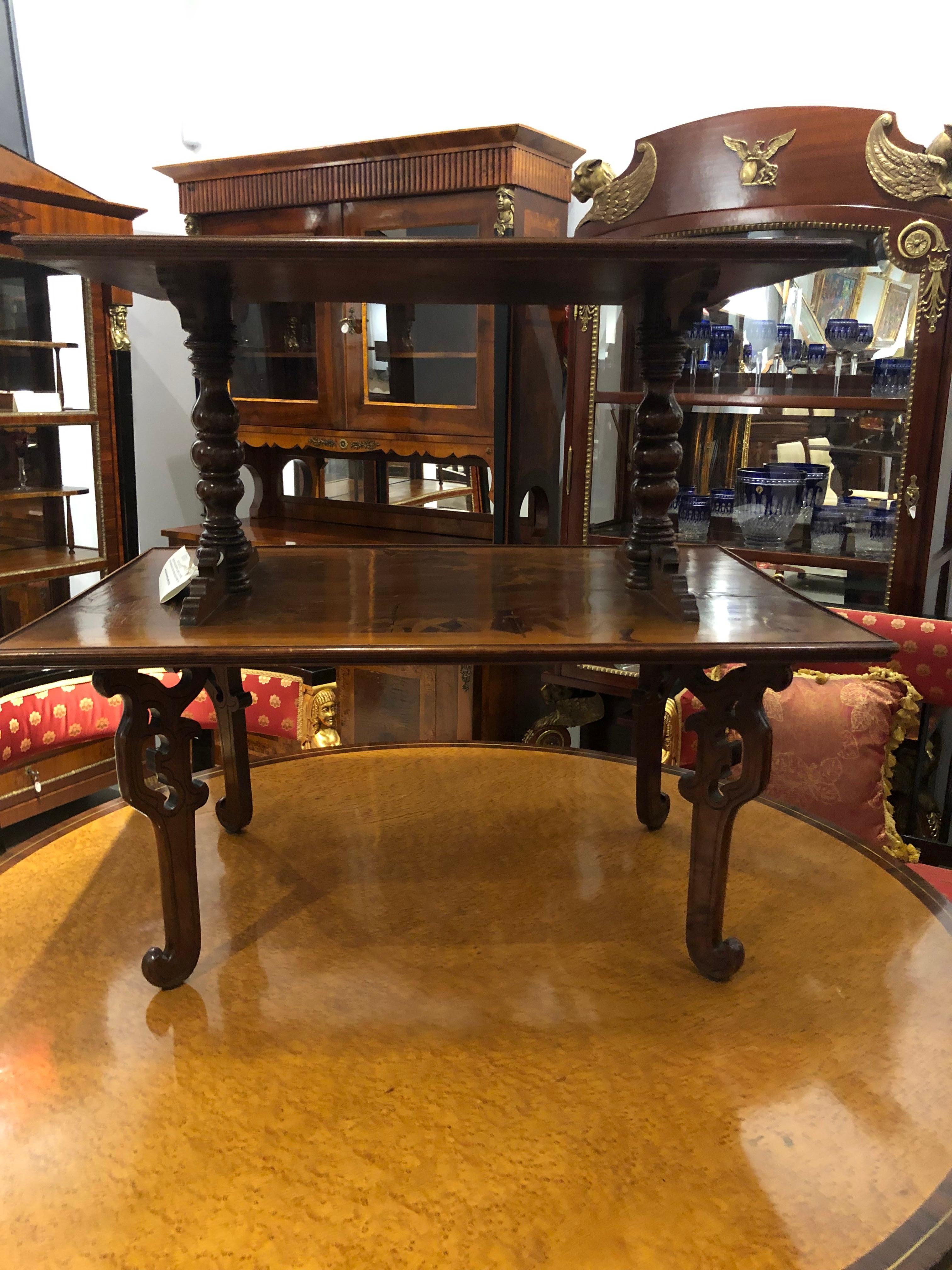 French Art Deco Emile Galle Two Tiered Table In Excellent Condition For Sale In Pompano Beach, FL