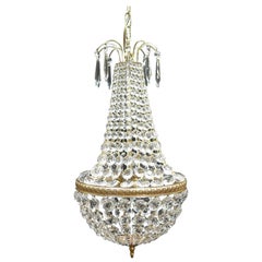 French Art Deco Empire Style Crystal Glass Chandelier