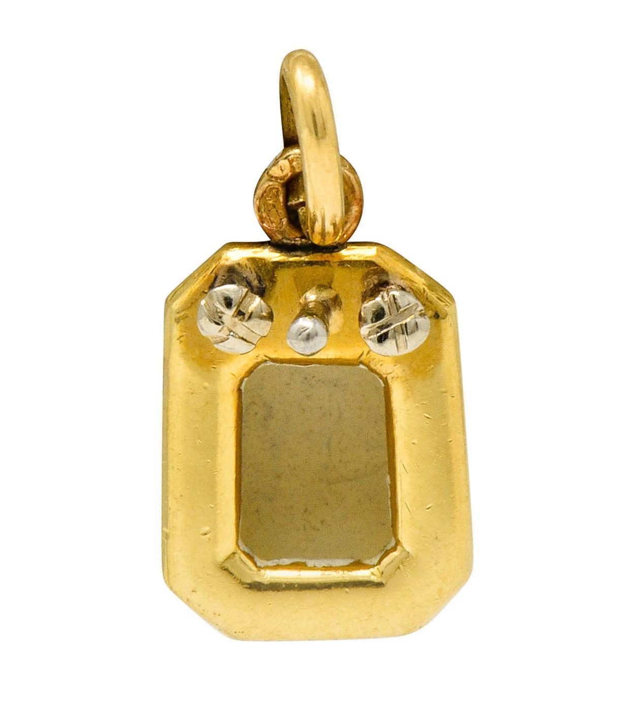 French Art Deco Enamel 18 Karat Gold Powder Room Bidet Charm 2