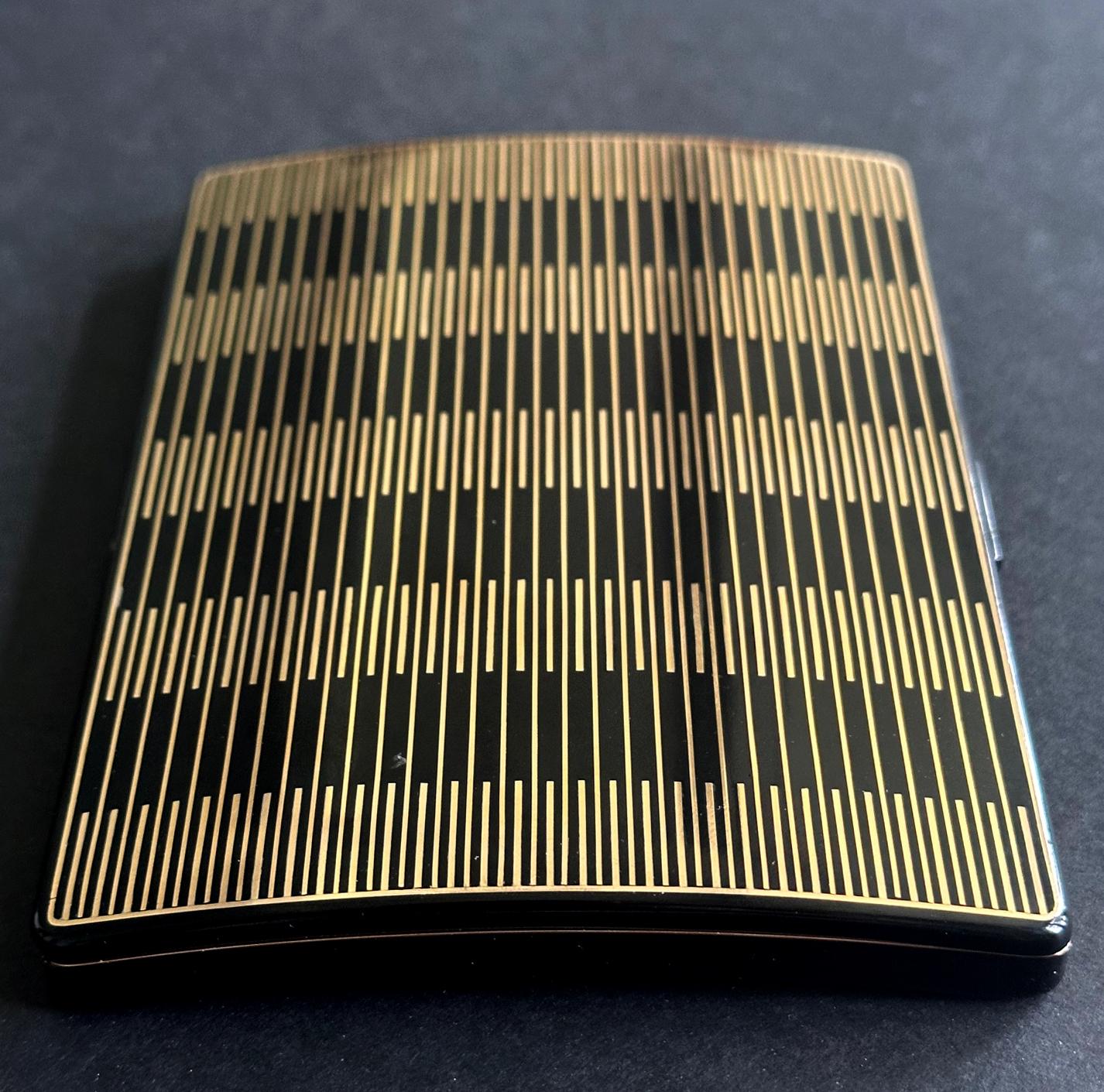 Mid-20th Century French Art Deco Enamel and Gilt Box by Van Cleef & Arpels For Sale