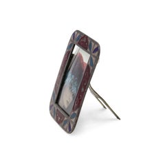 French Art Deco Enamel and Silver Picture Frame