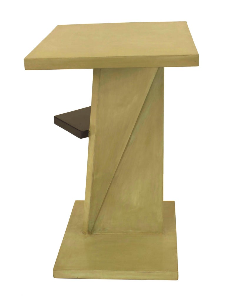 Jean Dunand French Art Deco Lacquered Pedestal End Table In Good Condition For Sale In New York, NY