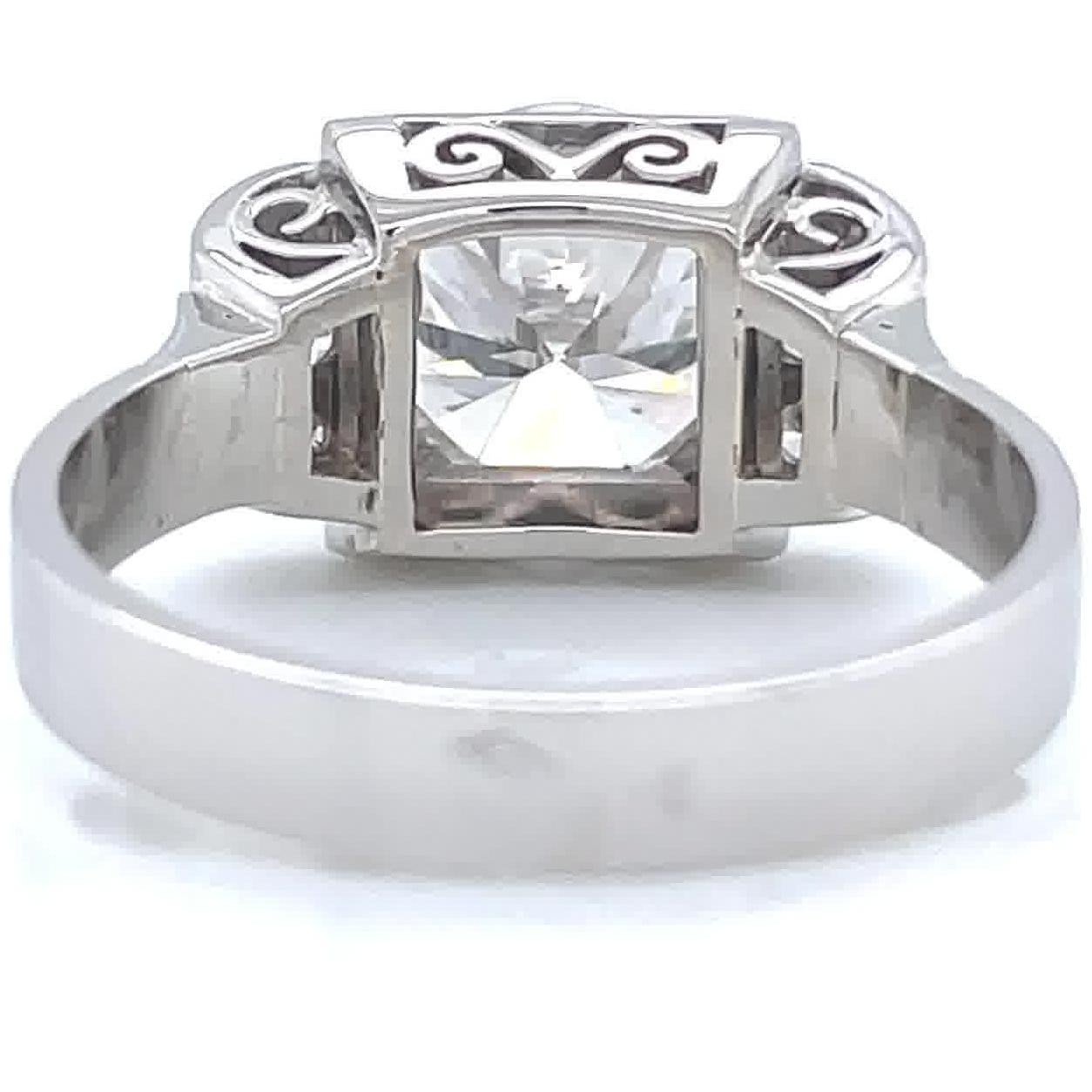 French Art Deco Engagement Ring GIA 2.24 Brilliant Cut Diamond Platinum Ring 1