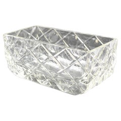 French Art Deco Etched Crystal Centerpiece Bowl Vase Planter