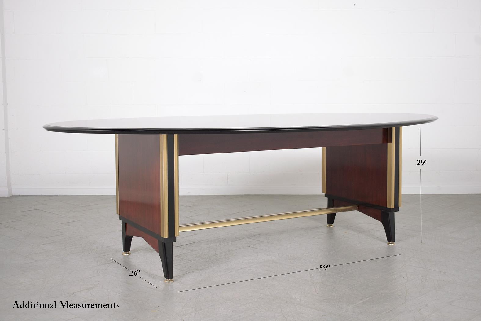 Mid-20th Century 1950s French Executive Desk: The Epitome of Mid-Century Elegance and Function For Sale