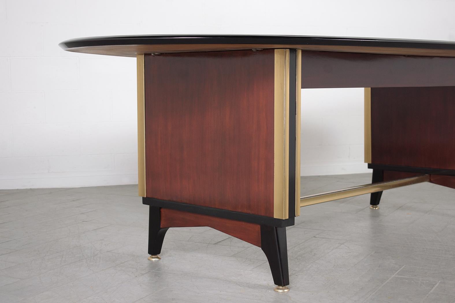 Metal 1950s French Executive Desk: The Epitome of Mid-Century Elegance and Function For Sale