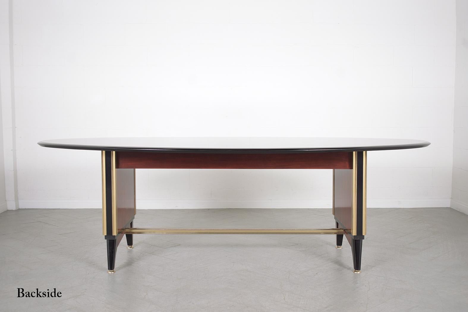 1950s French Executive Desk: The Epitome of Mid-Century Elegance and Function For Sale 4