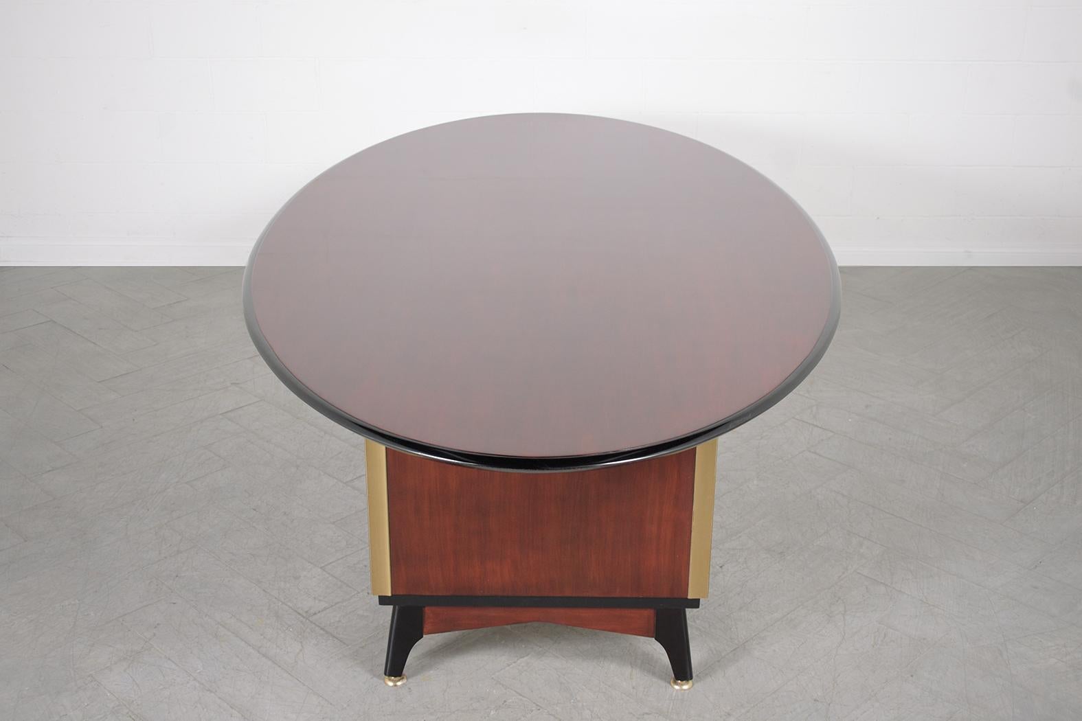 1950s French Executive Desk: The Epitome of Mid-Century Elegance and Function For Sale 3