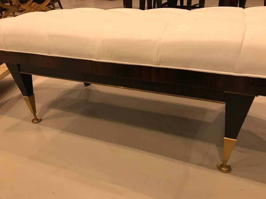 French Art Deco Exotic Macassar Bench In Excellent Condition In North Bergen, NJ