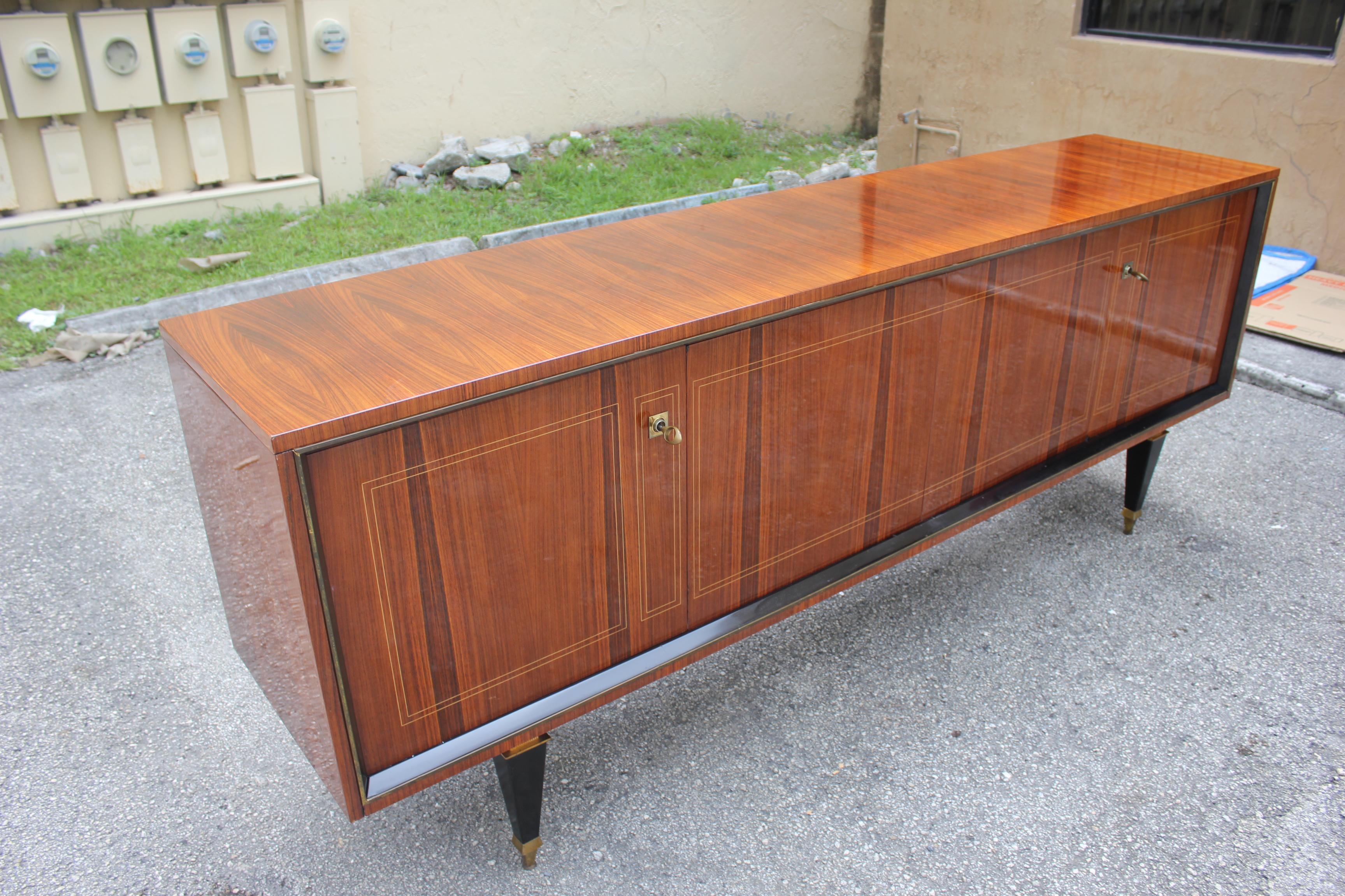 Mid-20th Century French Art Deco Exotic Macassar Bony Sideboard or Buffet, circa 1940s