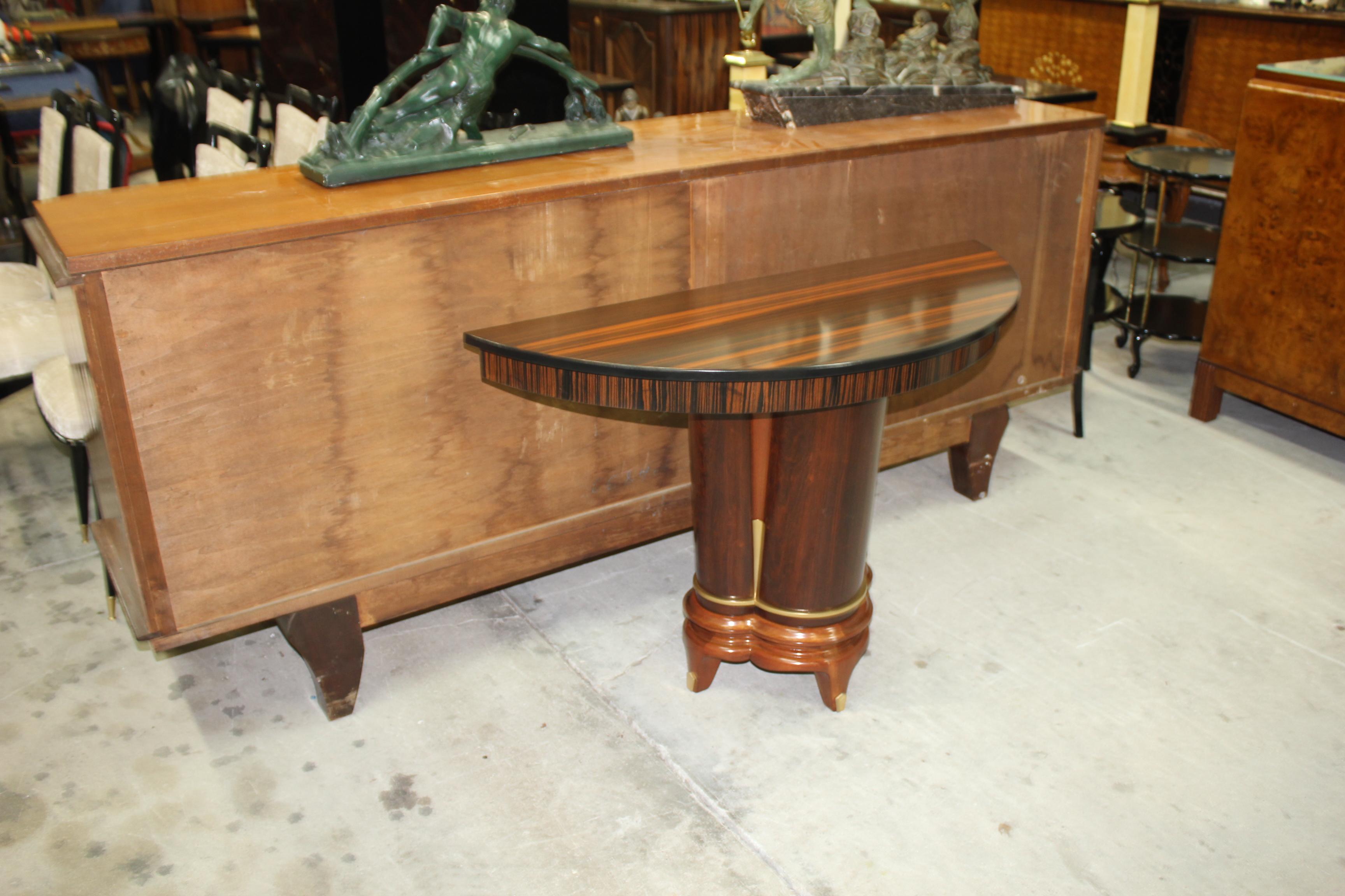 French Art Deco Exotic Macassar Ebony Console Tables, circa 1940s For Sale 13
