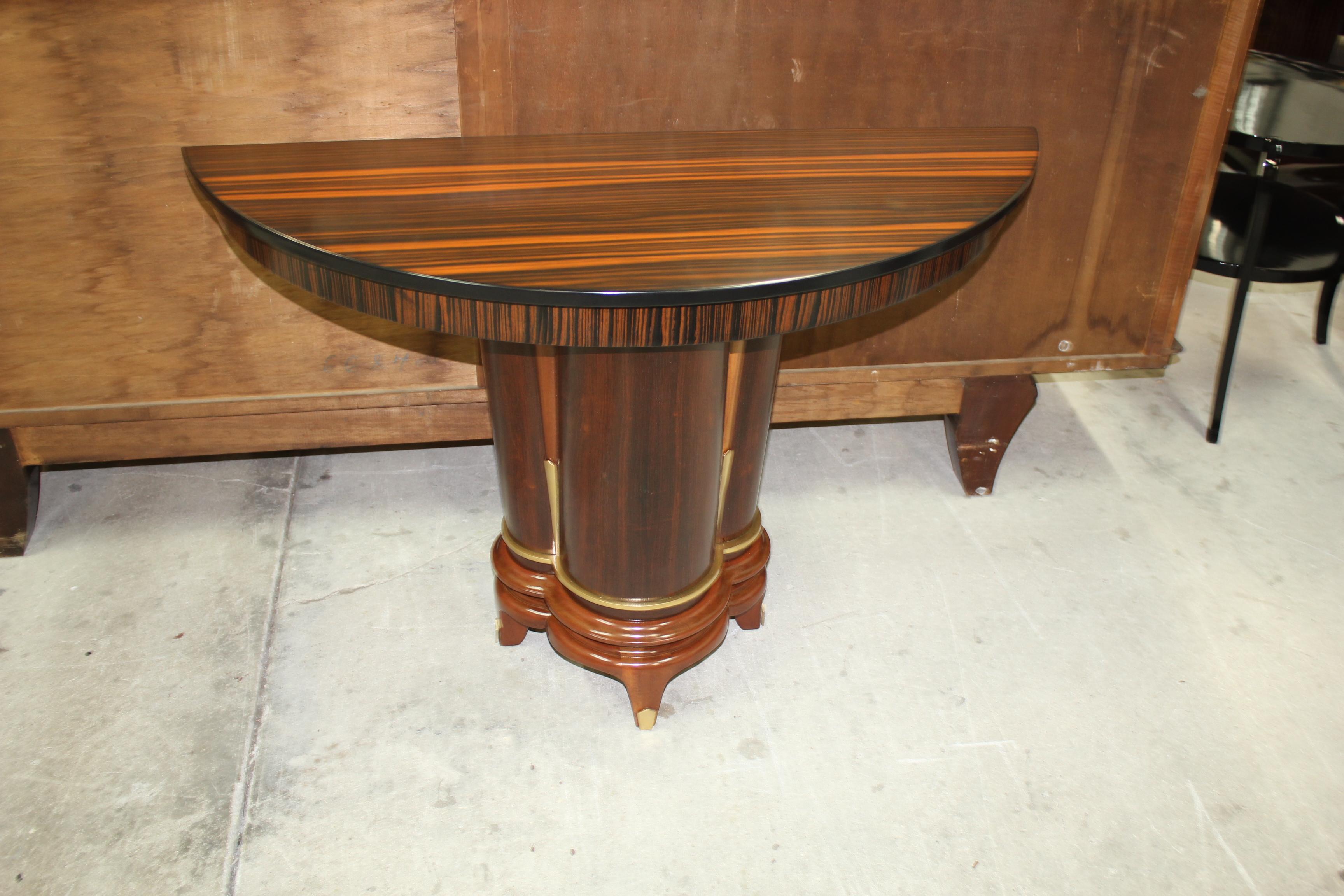 French Art Deco Exotic Macassar Ebony Console Tables, circa 1940s For Sale 15