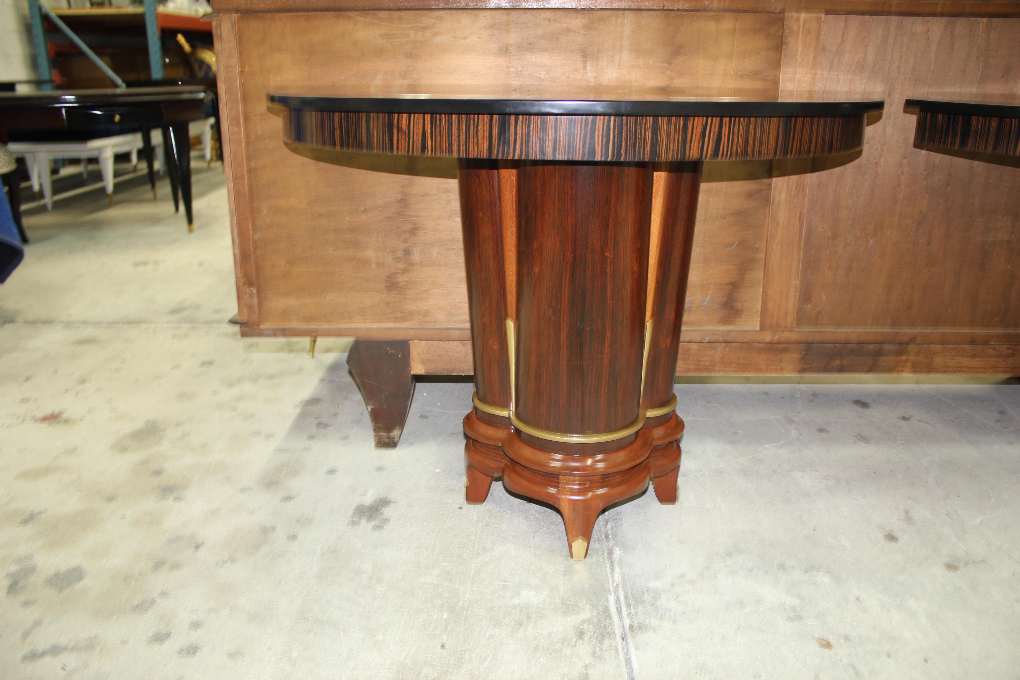 French Art Deco Exotic Macassar Ebony Console Tables, circa 1940s For Sale 3