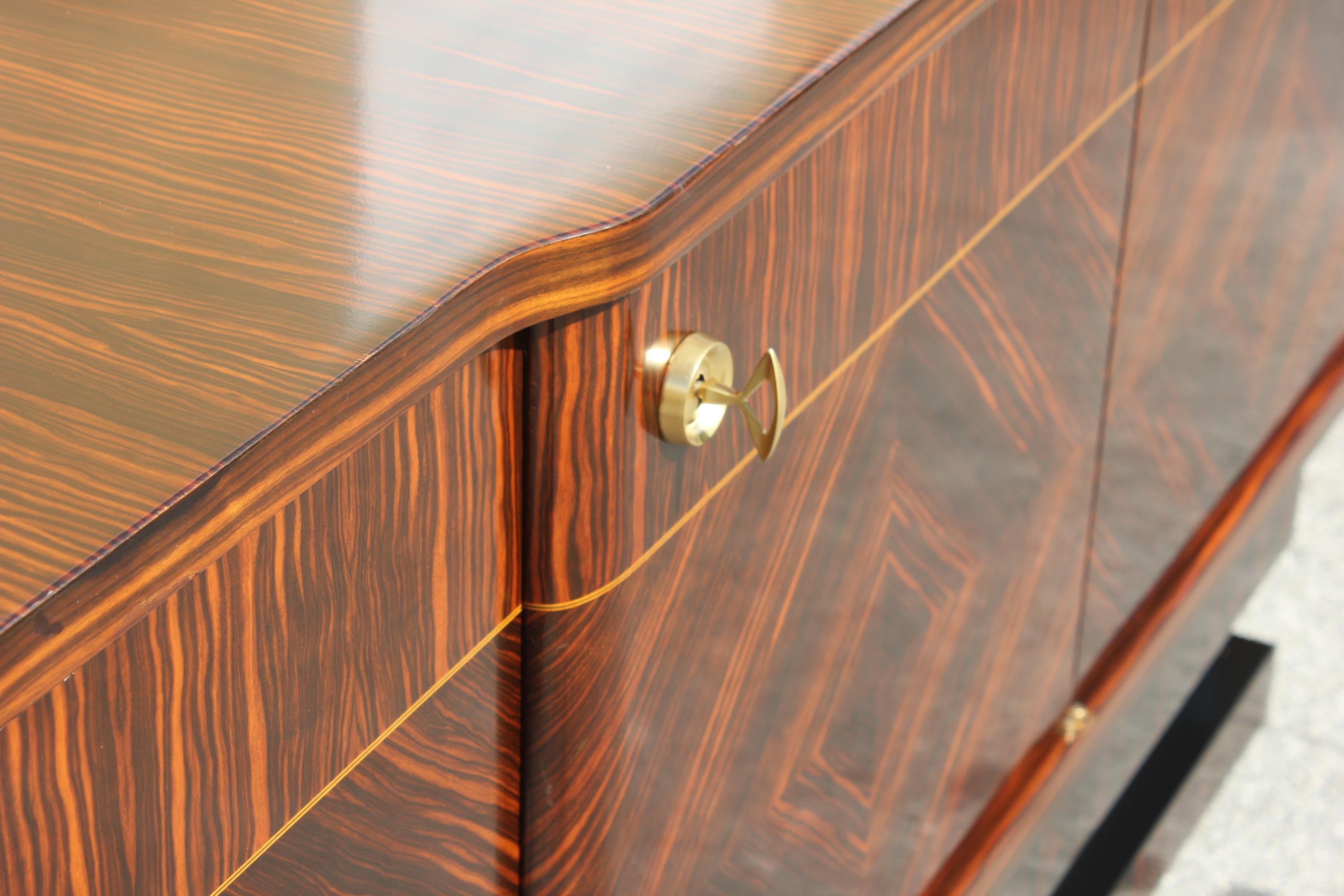 French Art Deco Exotic Macassar Ebony Sideboard or Buffet, 1940s 8