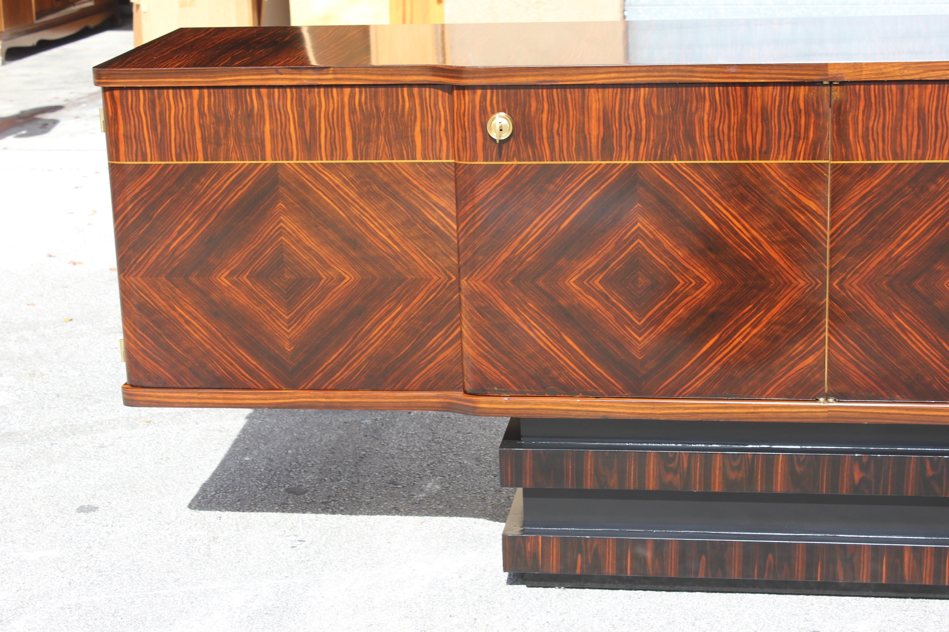 French Art Deco Exotic Macassar Ebony Sideboard or Buffet, 1940s 9