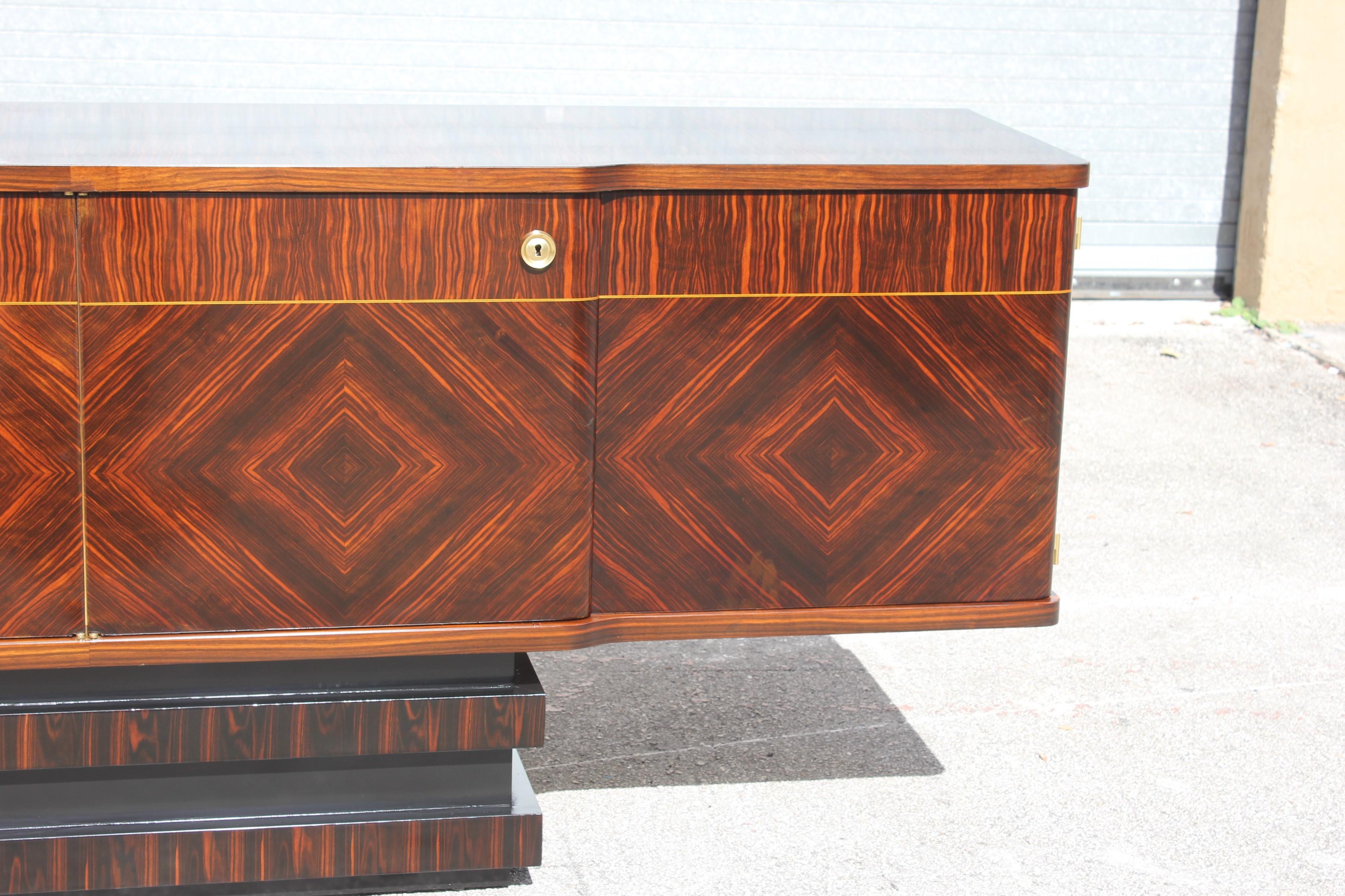 French Art Deco Exotic Macassar Ebony Sideboard or Buffet, 1940s 11