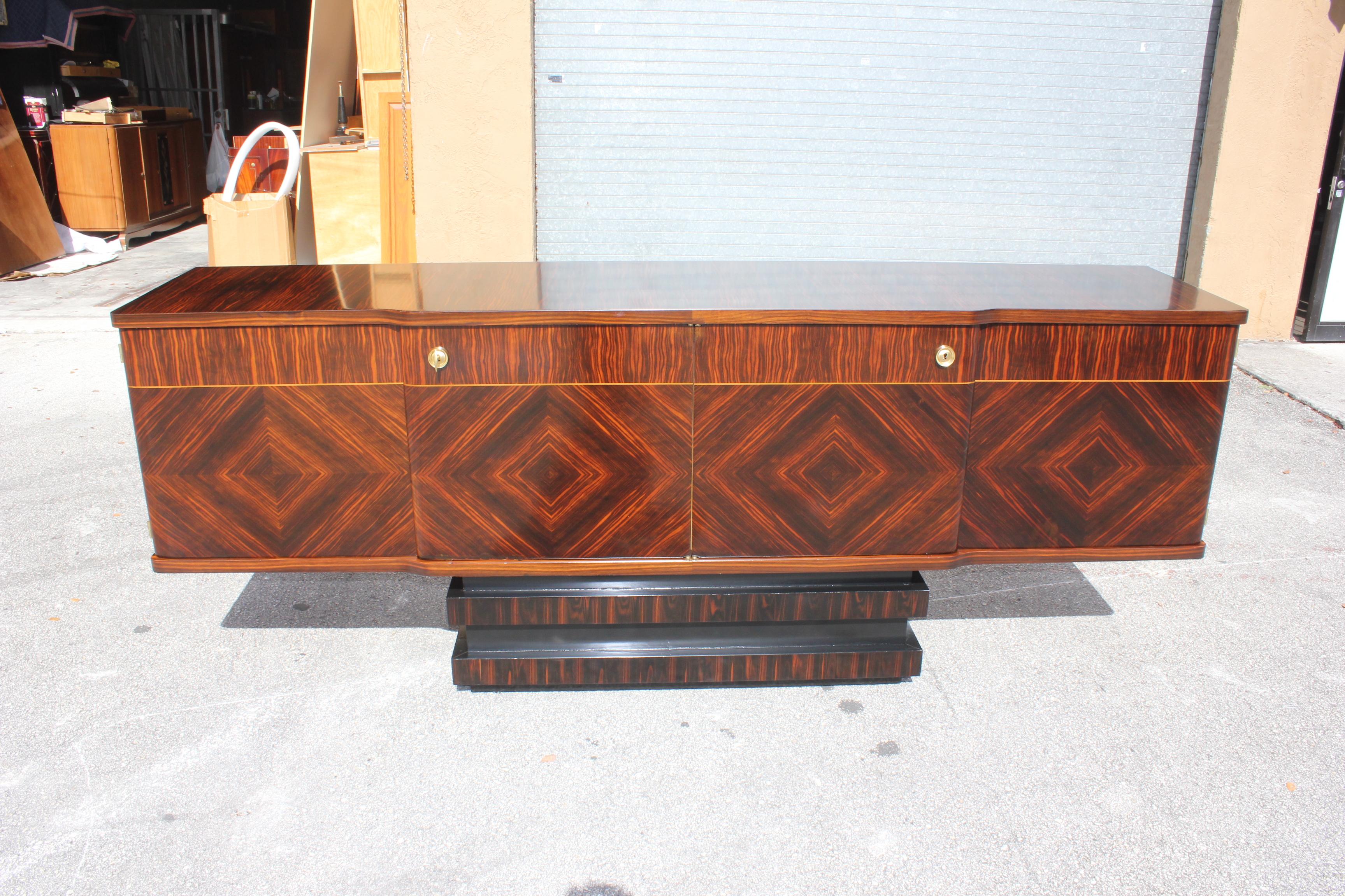 French Art Deco Exotic Macassar Ebony Sideboard or Buffet, 1940s 12