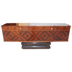 French Art Deco Exotic Macassar Ebony Sideboard or Buffet, 1940s