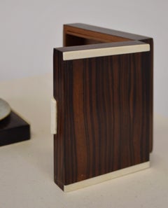 French Art Deco Exotic Wood Desk Set, Box and Catch all 1930s