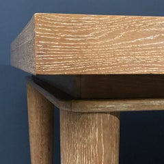 Mesa francesa Art Decó de roble extensible, años 80