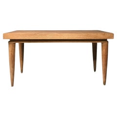 Retro French Art Deco Expandable Oak Table, 1980s