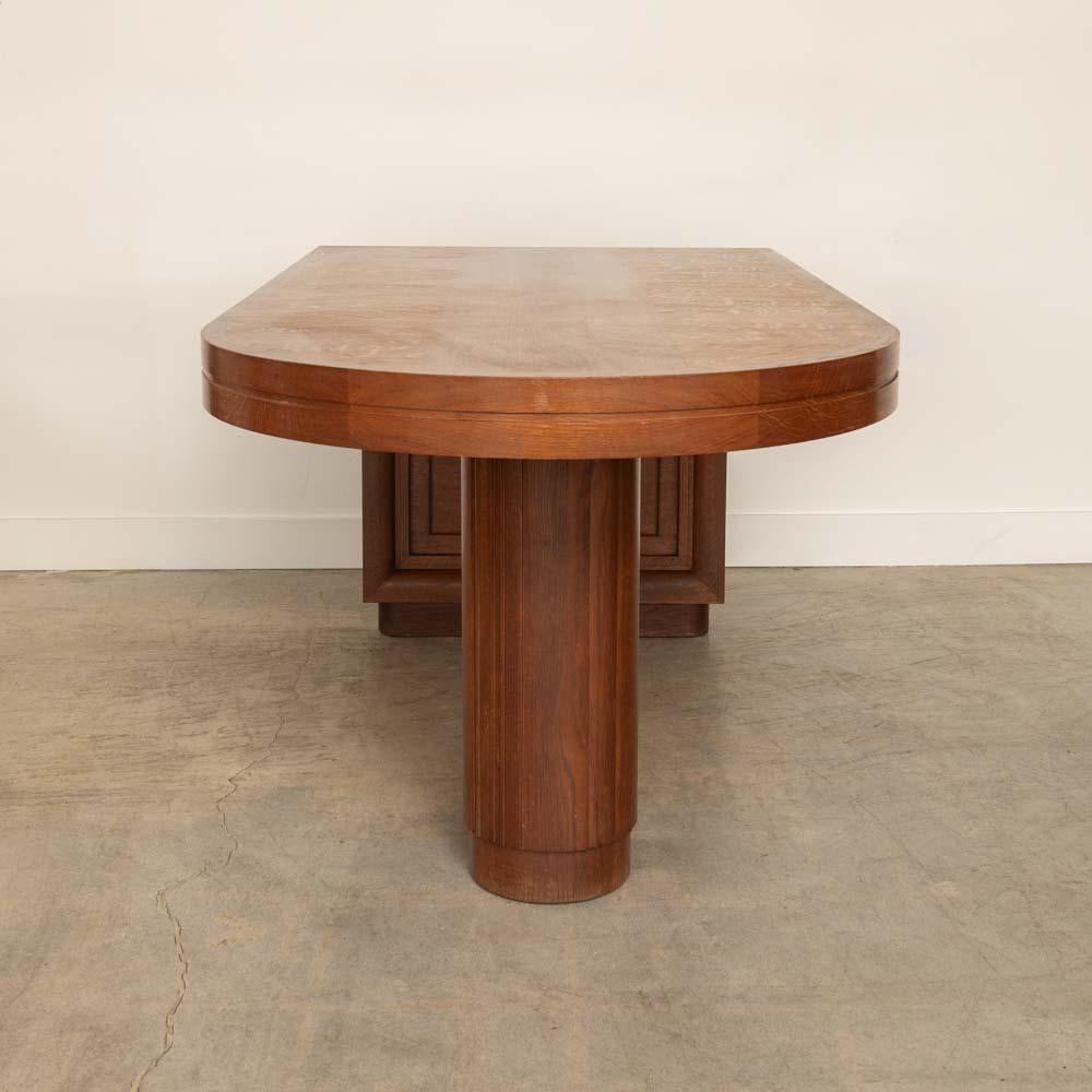 Oak French Art Deco Extendable Desk For Sale
