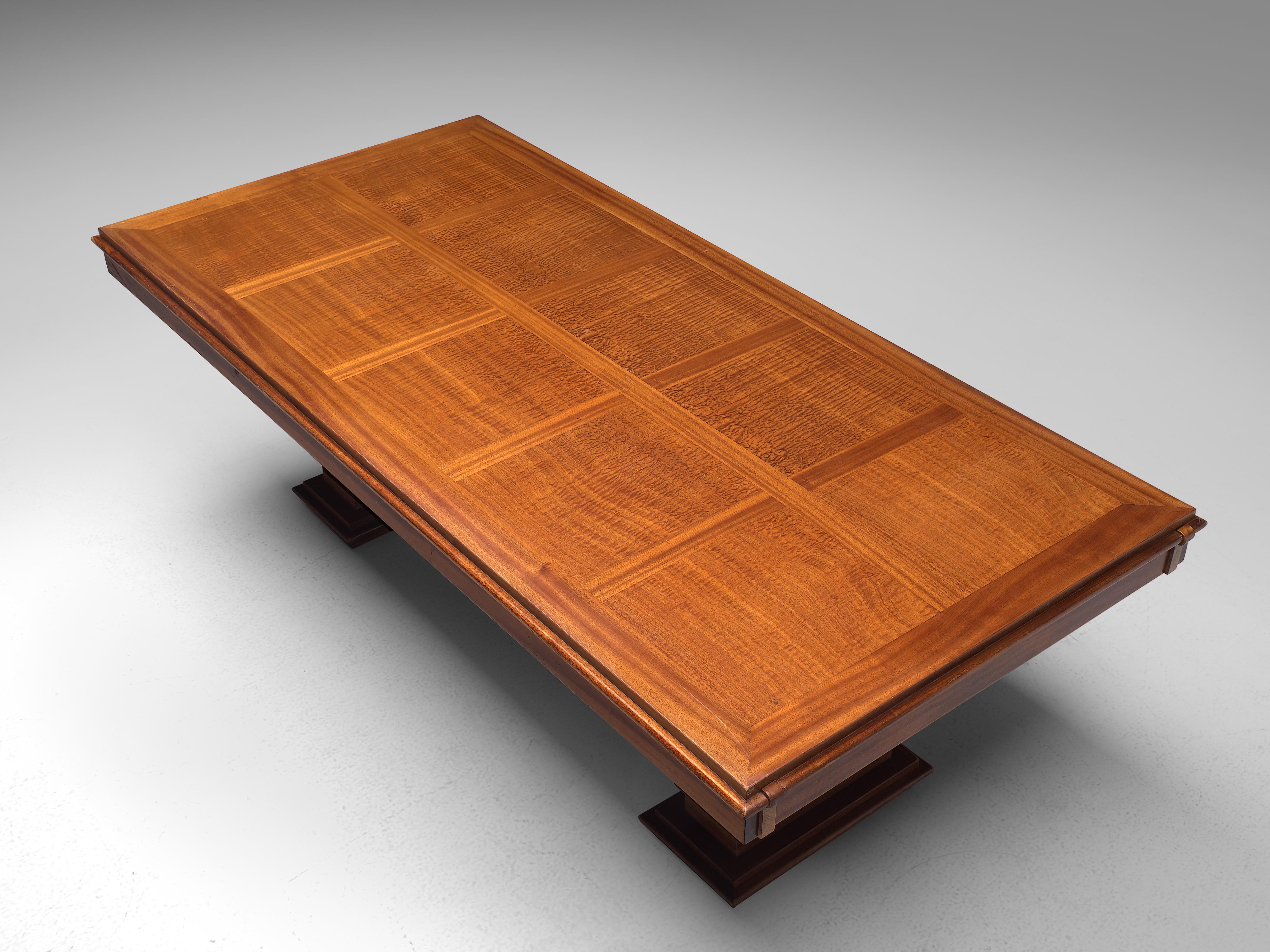 French Art Deco Extendable Dining Table in Mahogany 3