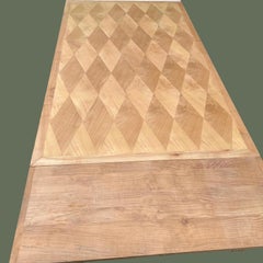 French Art Deco Extending Dining Table, Parquetry Top, Sabre Legs, 1940s