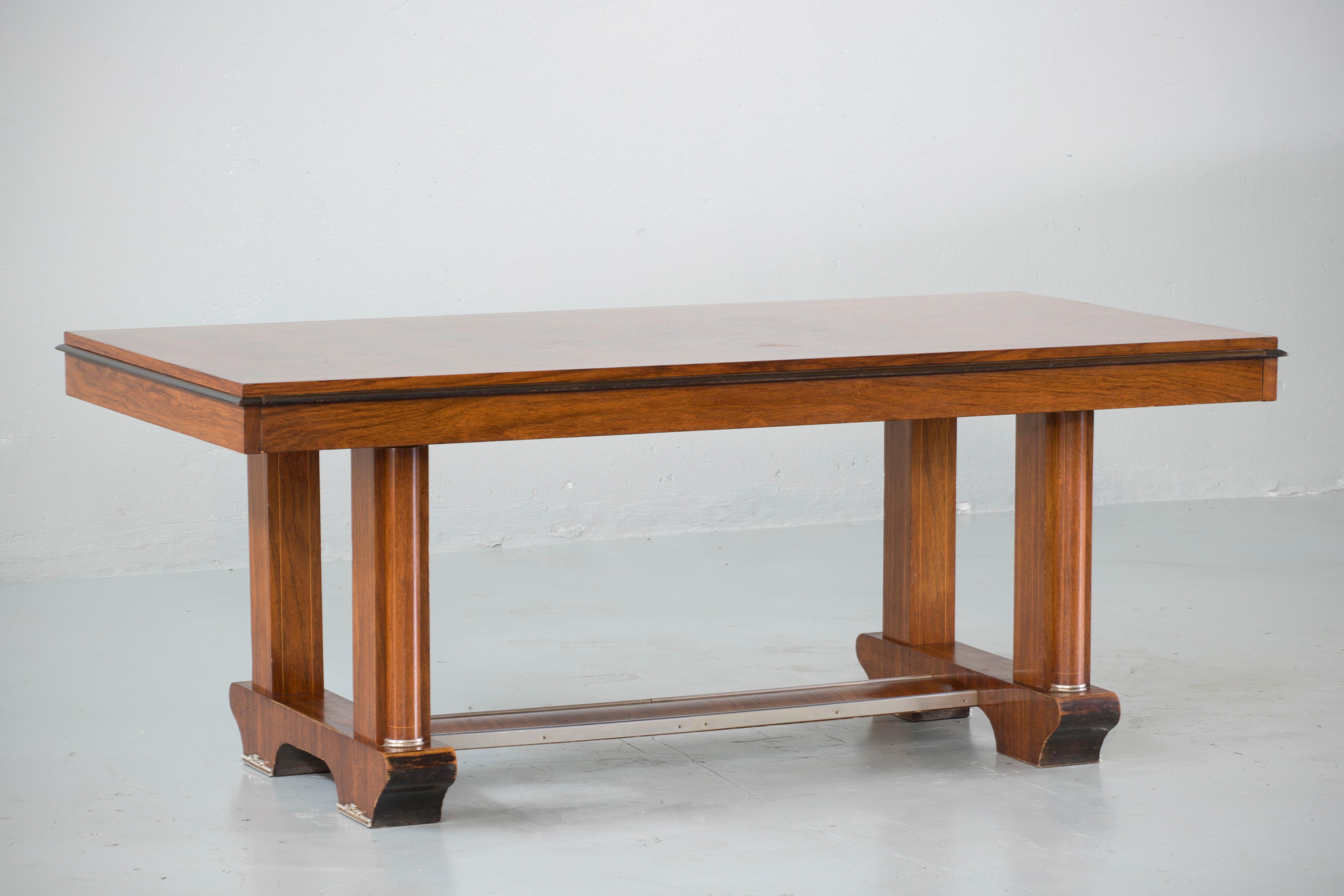 French Art Deco Extensible Table, 1940s In Good Condition In Wiesbaden, DE