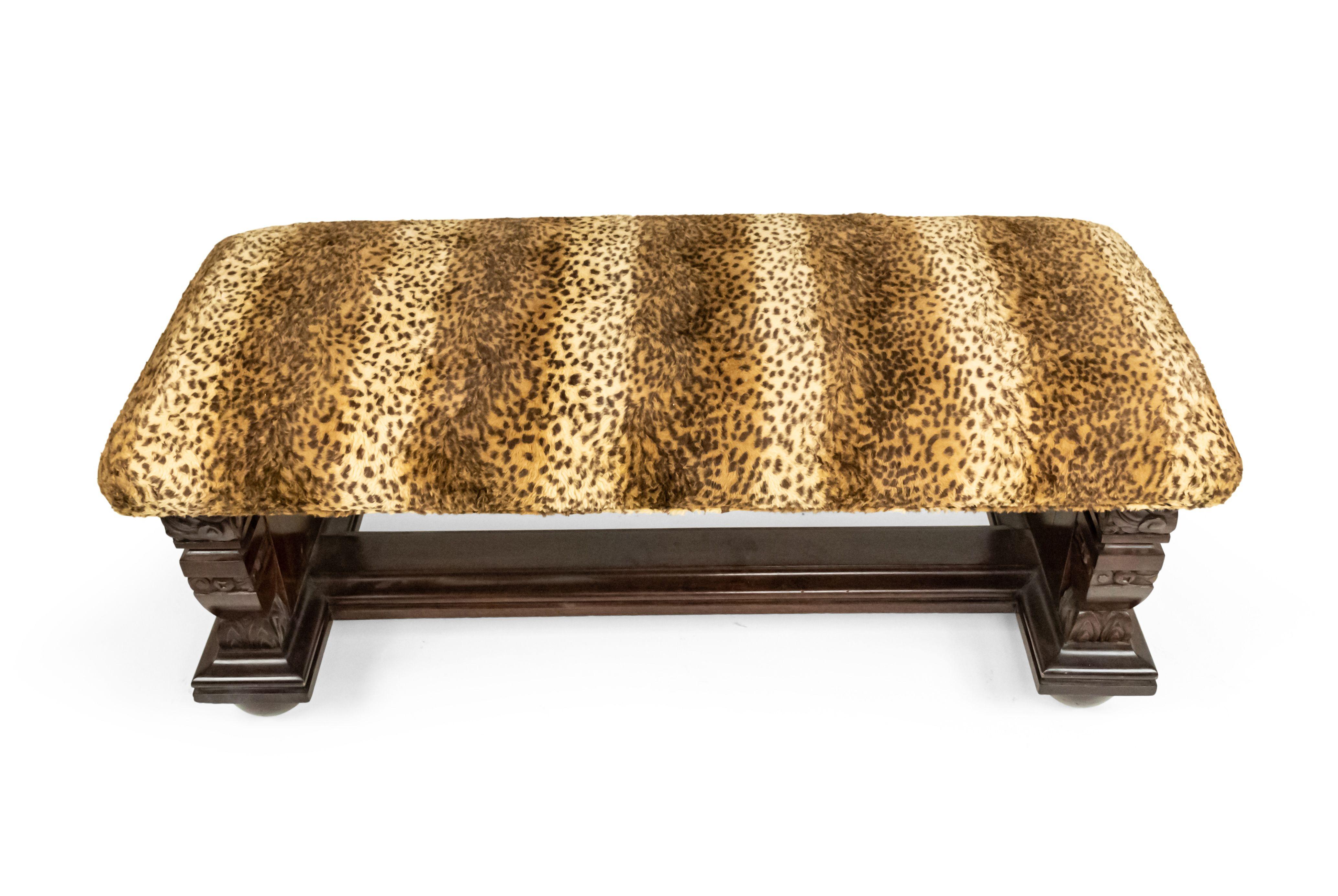 XX secolo Panchina Art Deco francese in finto leopardo in vendita
