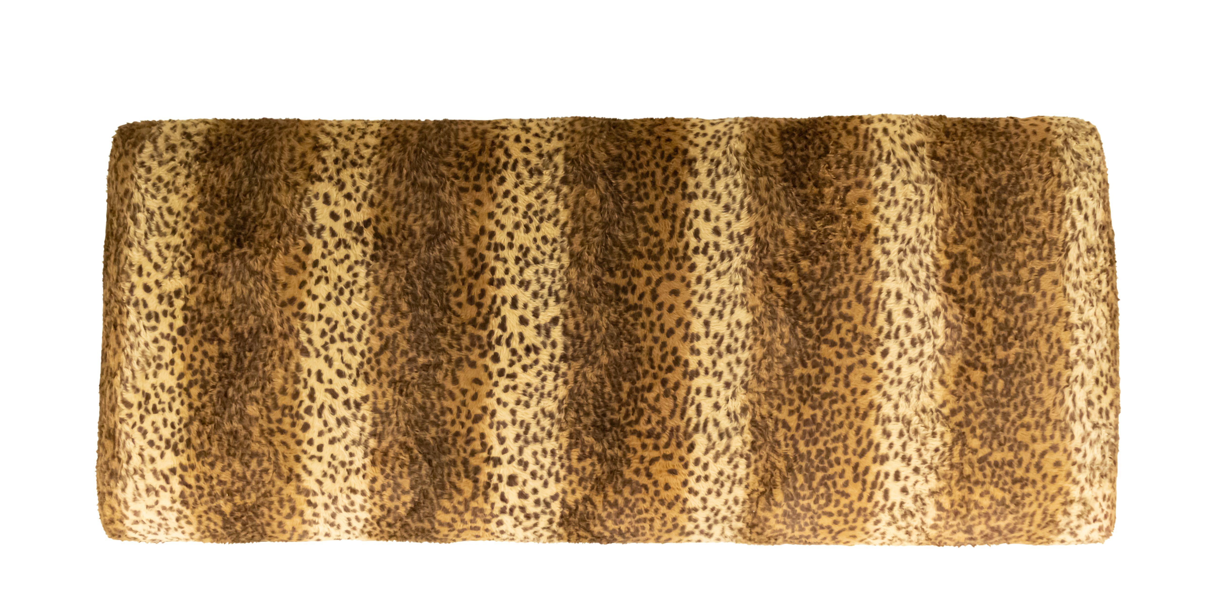 Panchina Art Deco francese in finto leopardo in vendita 1