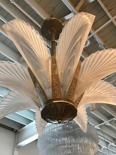 French Art Deco "Feather" Chandelier