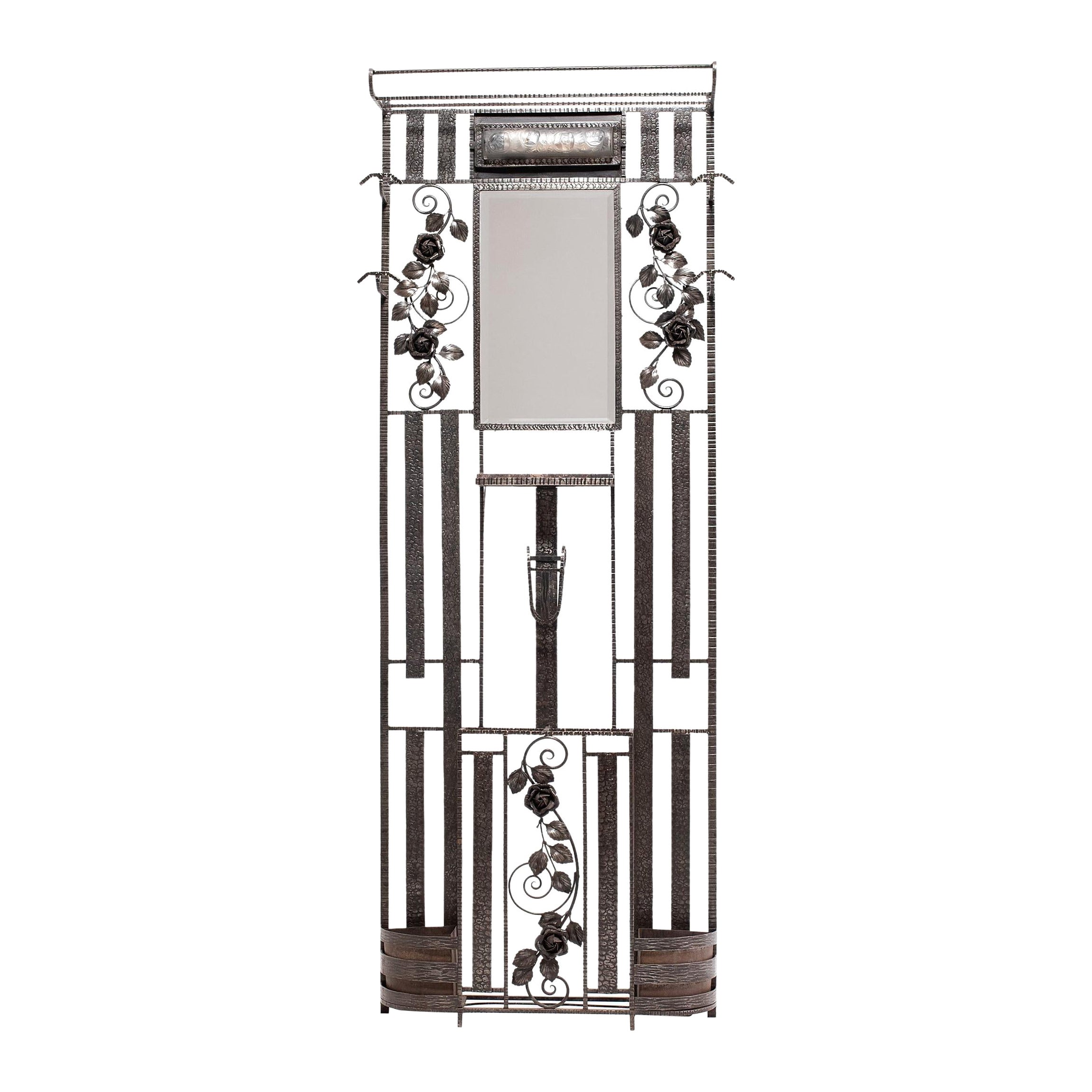 French Art Deco Fer Forge Foyer Rack, c. 1930s For Sale