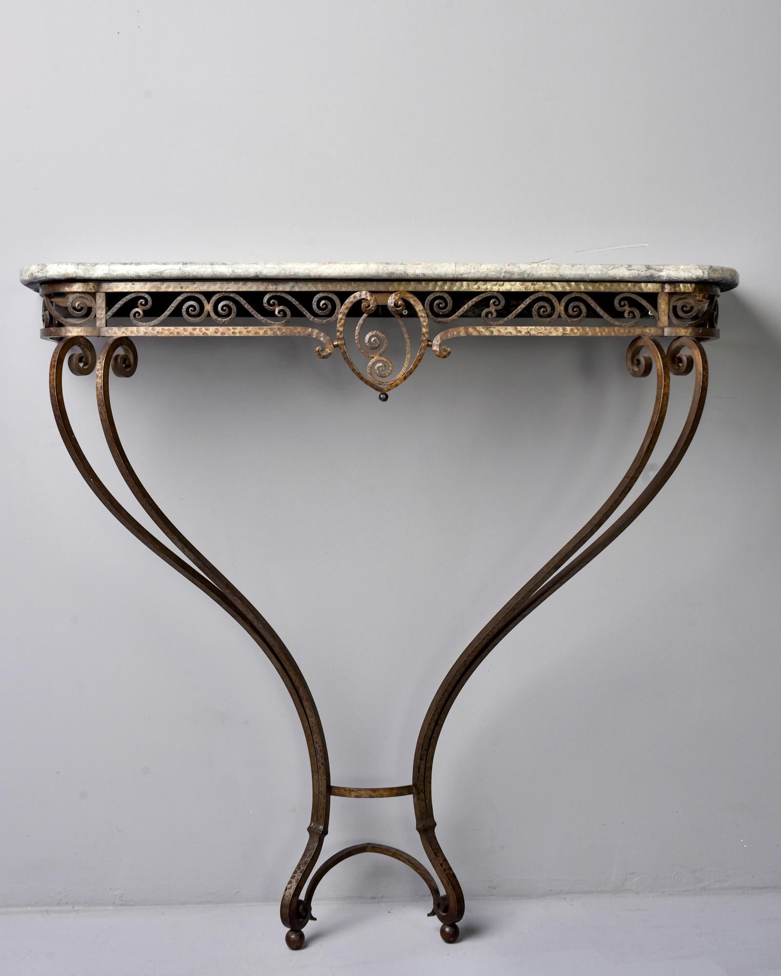 French Art Deco for Forge Wall-Mounted Console For Sale 3