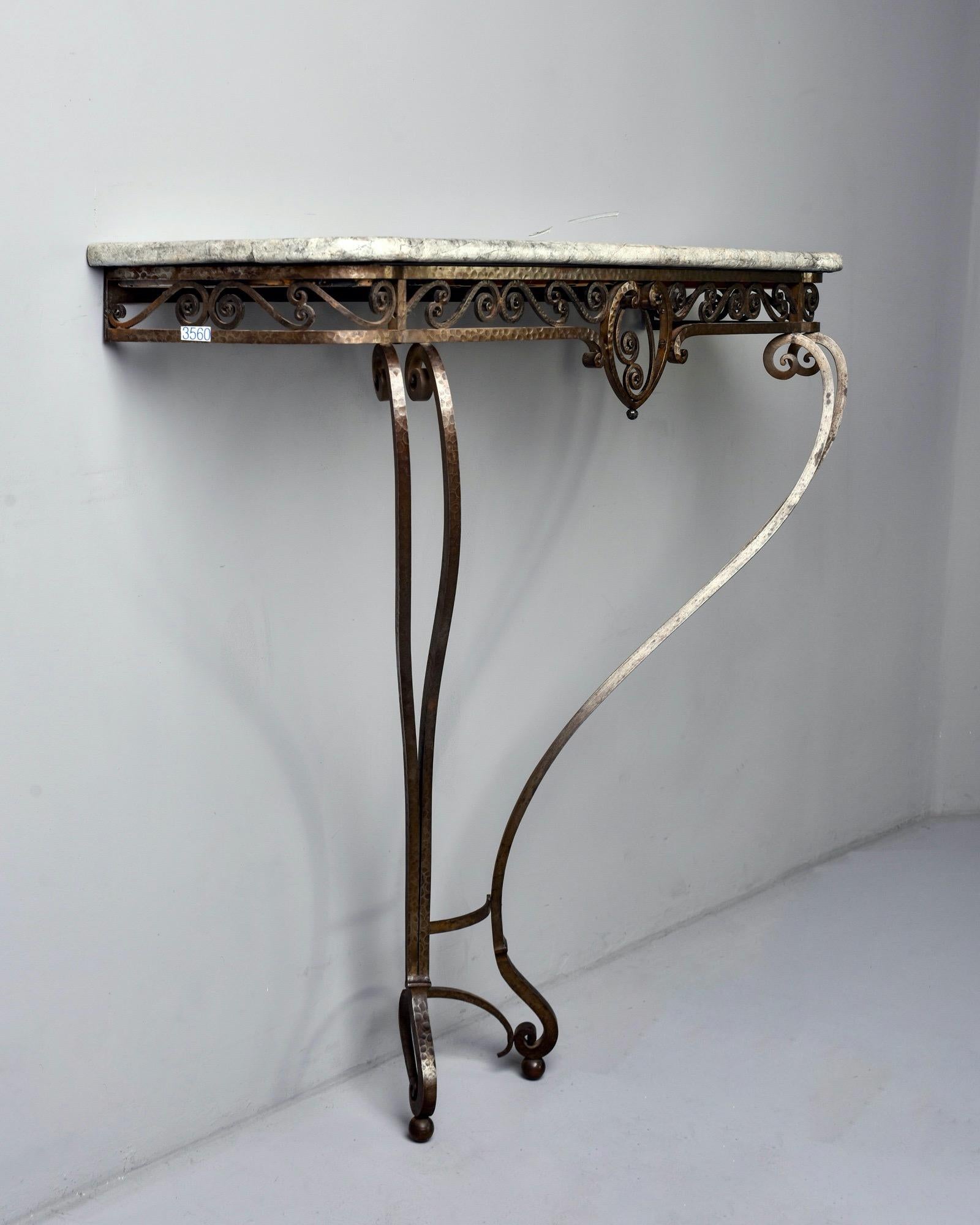 French Art Deco for Forge Wall-Mounted Console In Good Condition For Sale In Troy, MI