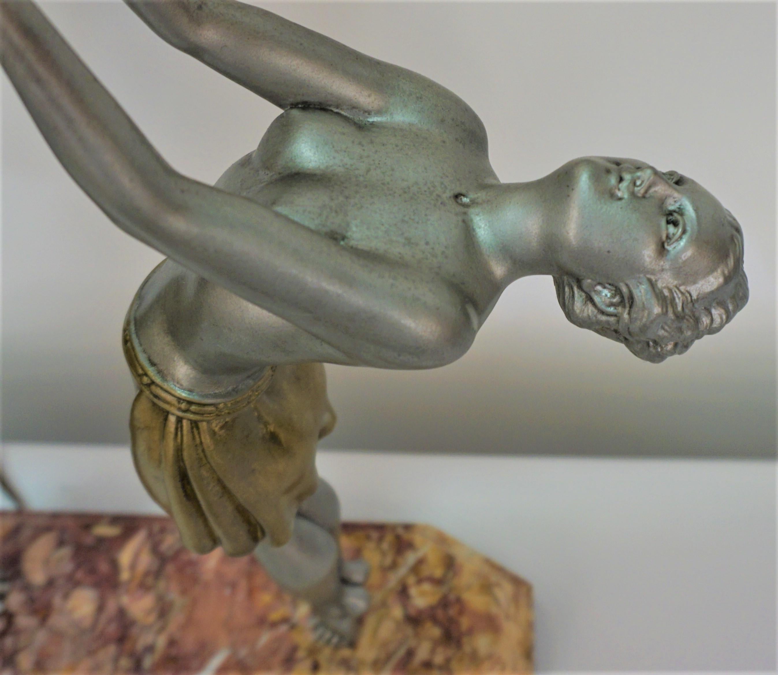 Early 20th Century French Art Deco Figural Table Lamp