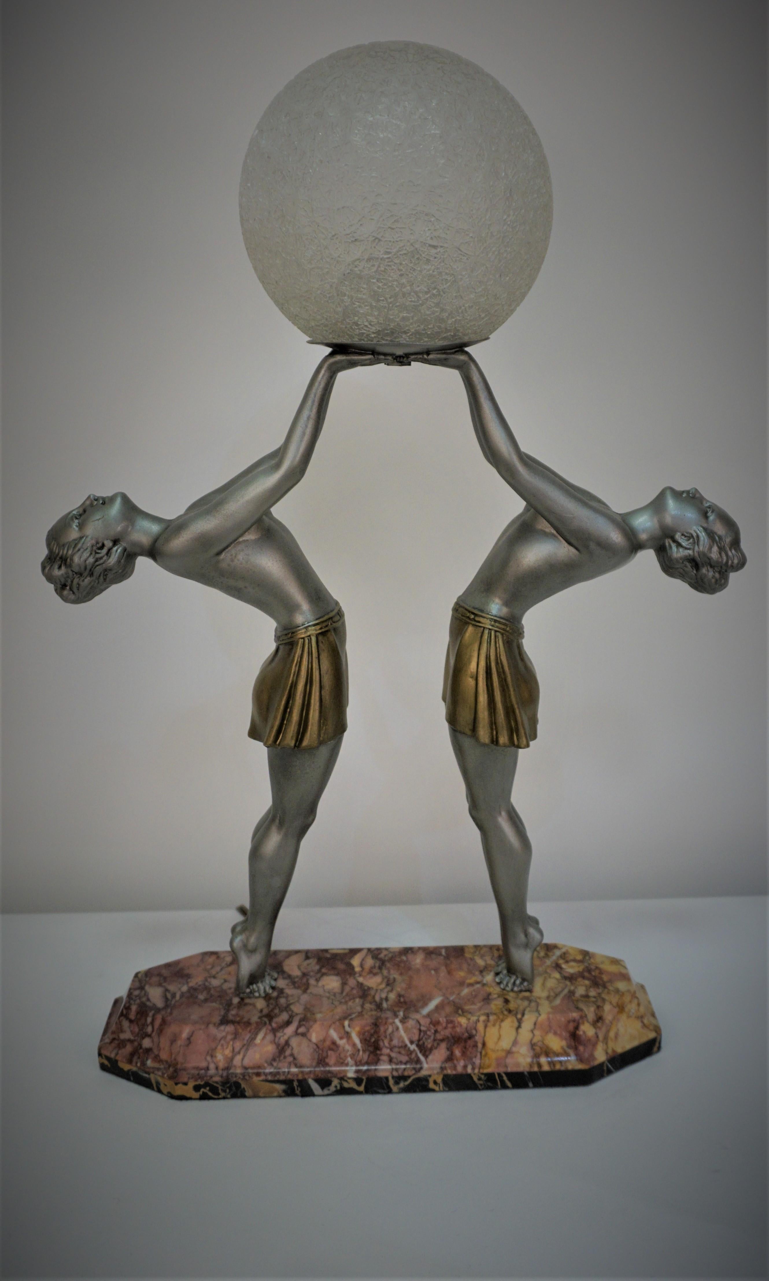 French Art Deco Figural Table Lamp 1