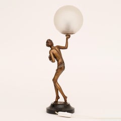 French Art Deco Figure Lamp by Josef Lorenzl