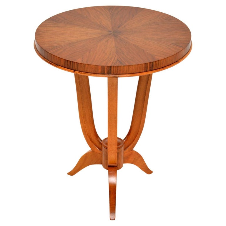 French Art Deco Figured Walnut Occasional Side Table at 1stDibs