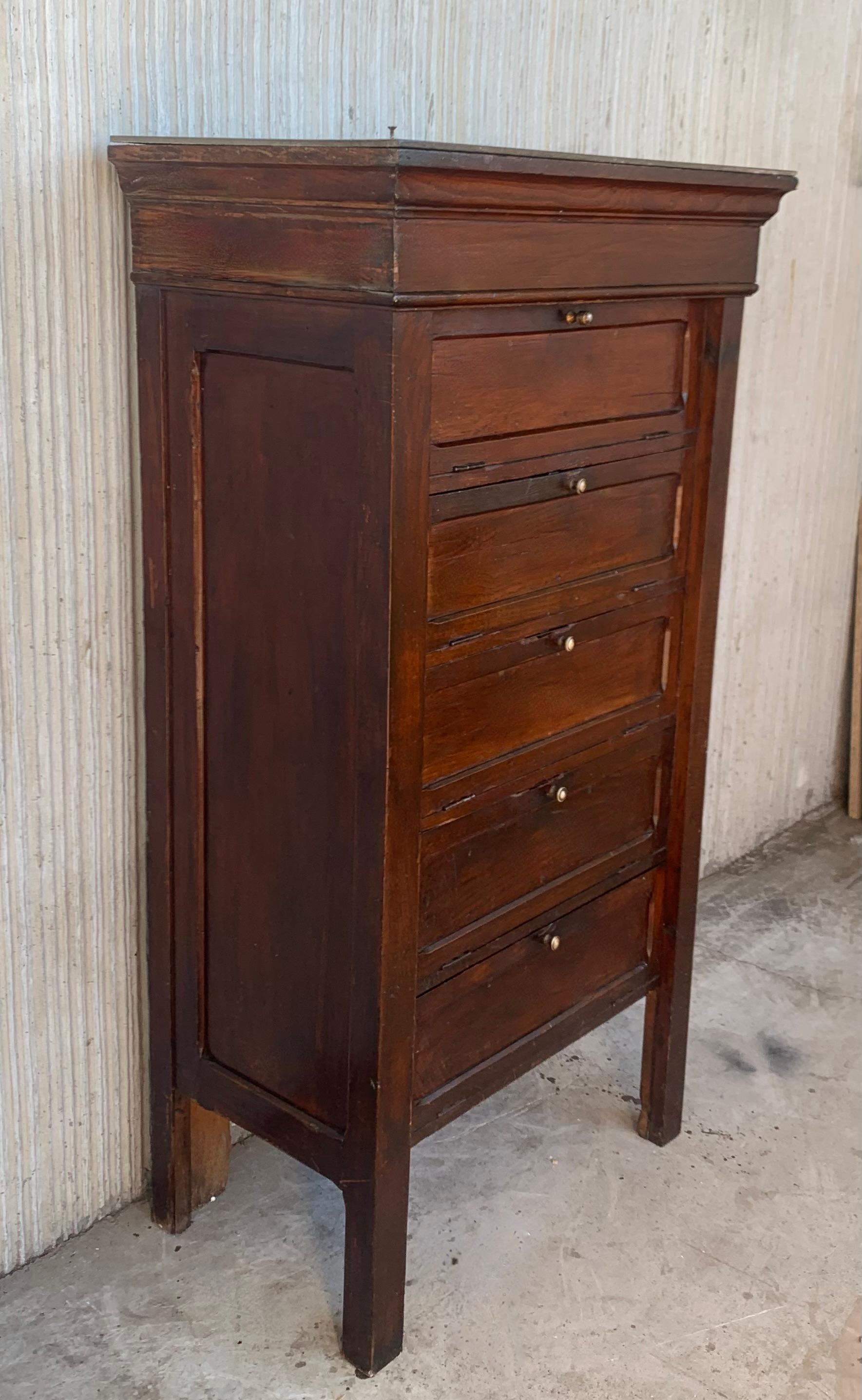 French Art Deco Filling Cabinet with Five Folding Fronts In Good Condition For Sale In Miami, FL