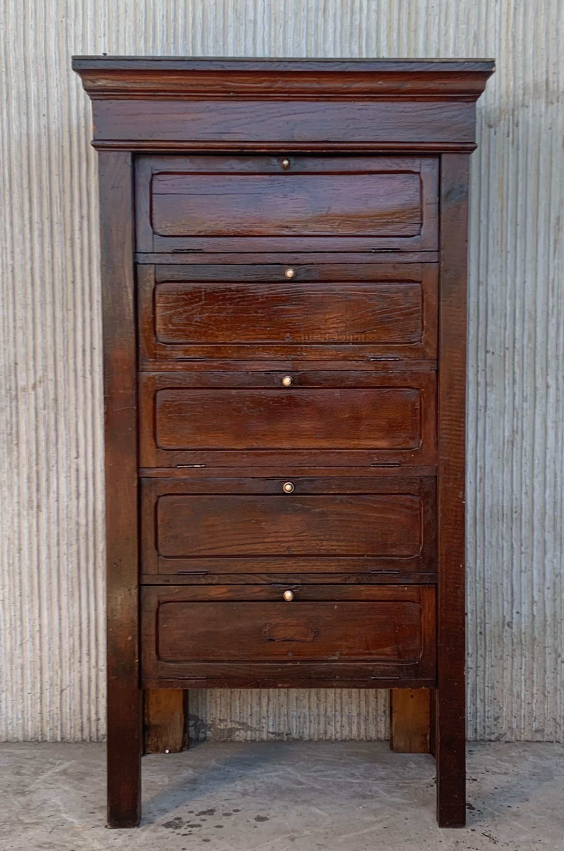 20th Century French Art Deco Filling Cabinet with Five Folding Fronts For Sale