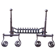 French Art Deco Fire Grate, Fireplace Grate