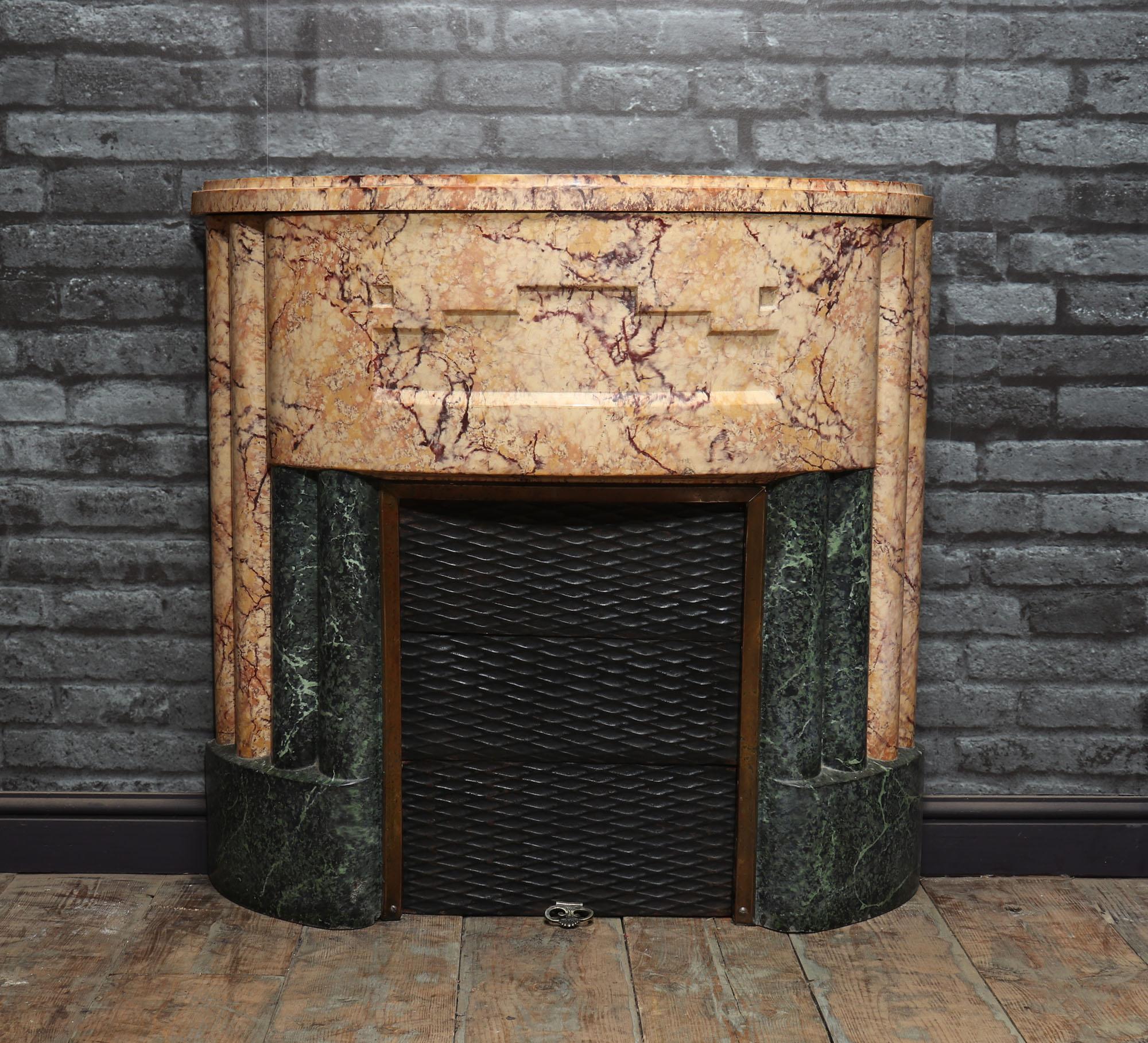 art deco fireplace mantel